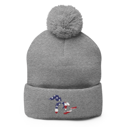 Great Lakes Pom-Pom Beanie (Patriotic Edition)