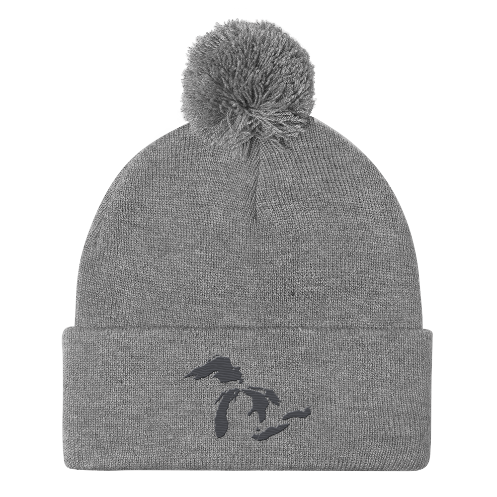 Great Lakes Pom-Pom Beanie (Iron Ore Grey)