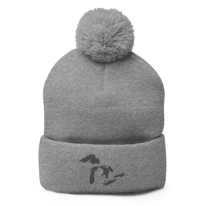 Great Lakes Pom-Pom Beanie (Iron Ore Grey)