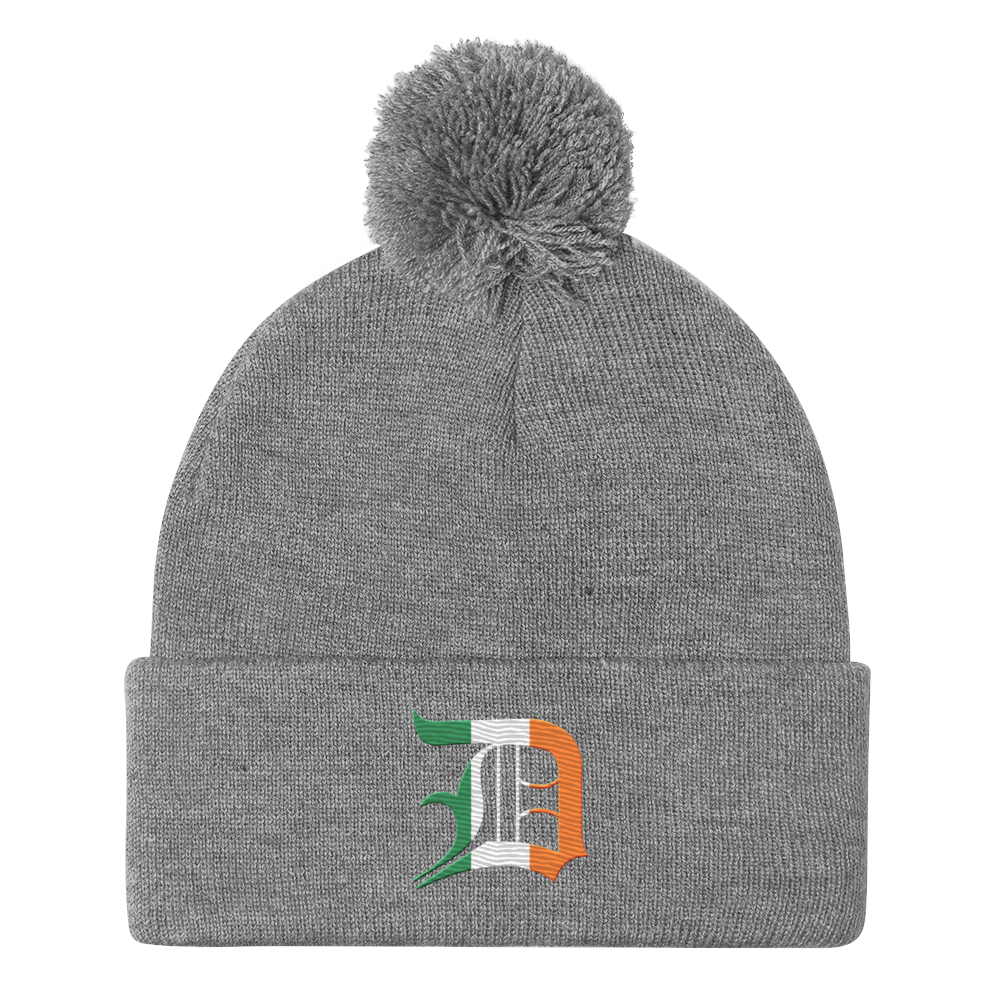 Detroit 'Old English D' Pom-Pom Beanie (Irish Edition)