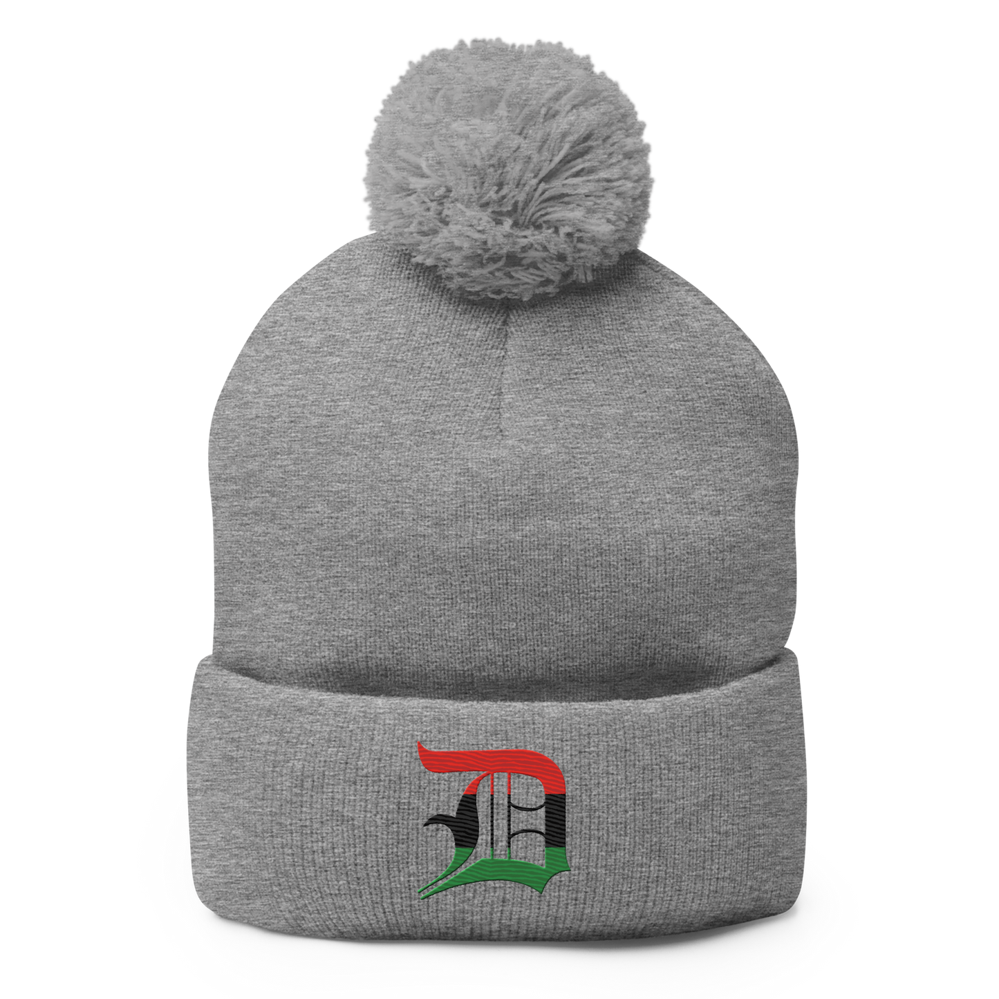 Detroit 'Old English D' Pom-Pom Beanie (Pan-African Edition)