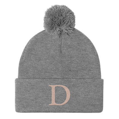 Detroit 'Old French D' Pom-Pom Beanie (Rose Gold)