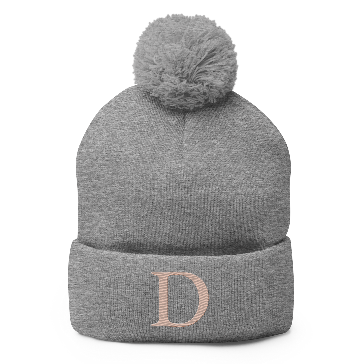 Detroit 'Old French D' Pom-Pom Beanie (Rose Gold)