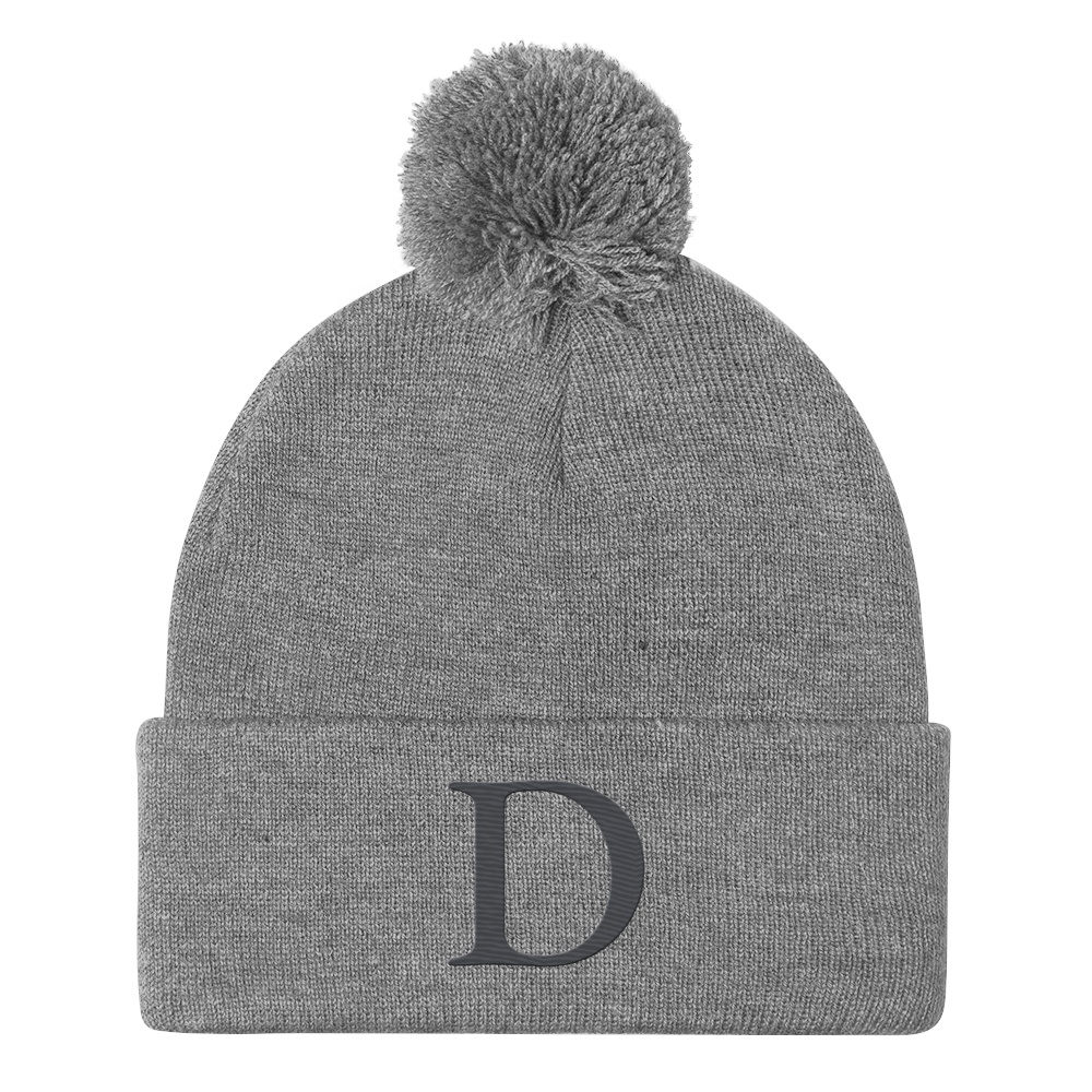 Detroit 'Old French D' Pom-Pom Beanie (Iron Ore Grey)