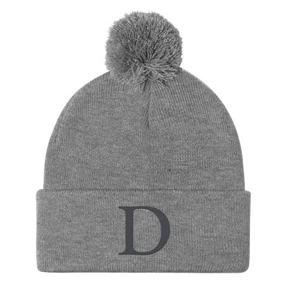 Detroit 'Old French D' Pom-Pom Beanie (Iron Ore Grey)