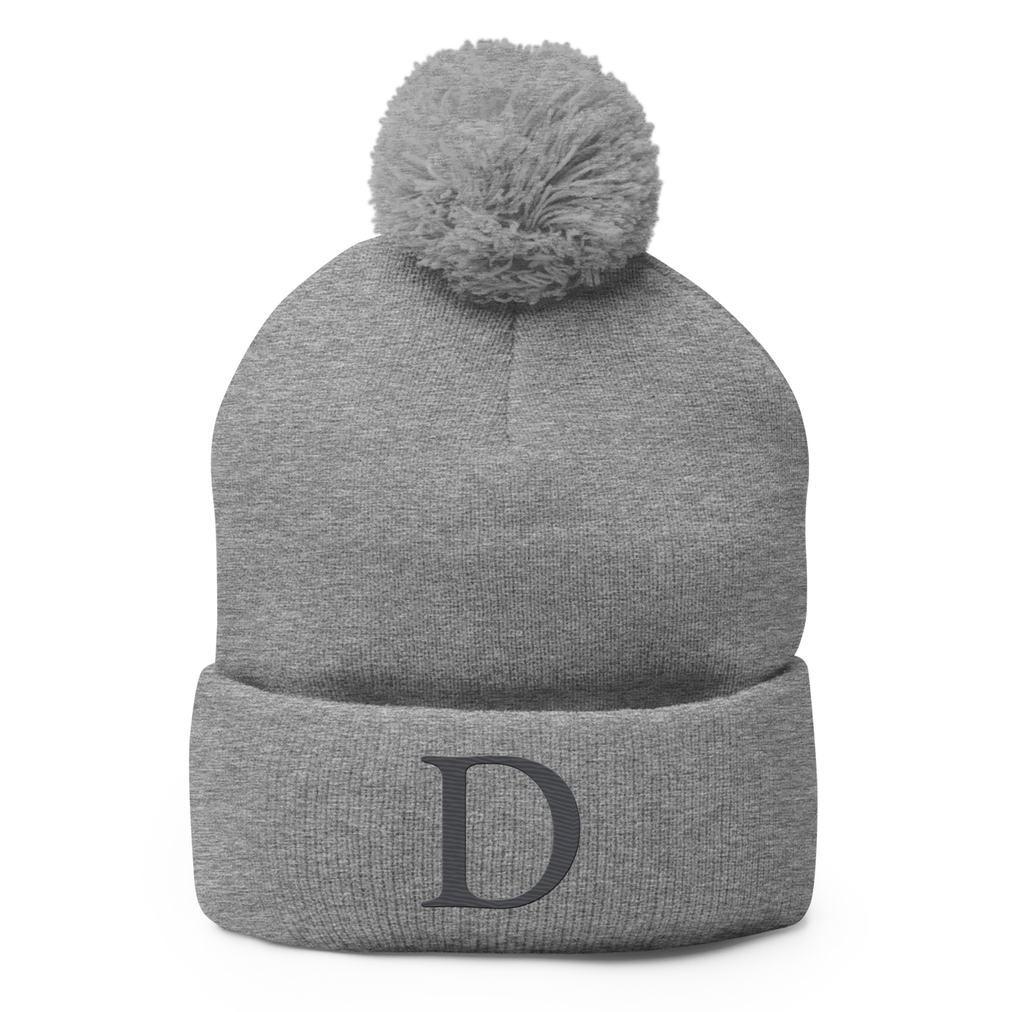 Detroit 'Old French D' Pom-Pom Beanie (Iron Ore Grey)