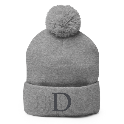 Detroit 'Old French D' Pom-Pom Beanie (Iron Ore Grey)