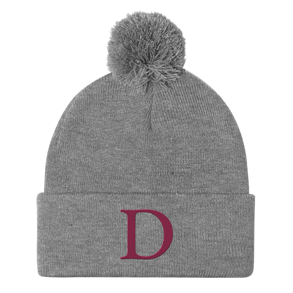 Detroit 'Old French D' Pom-Pom Beanie (Ruby Red)