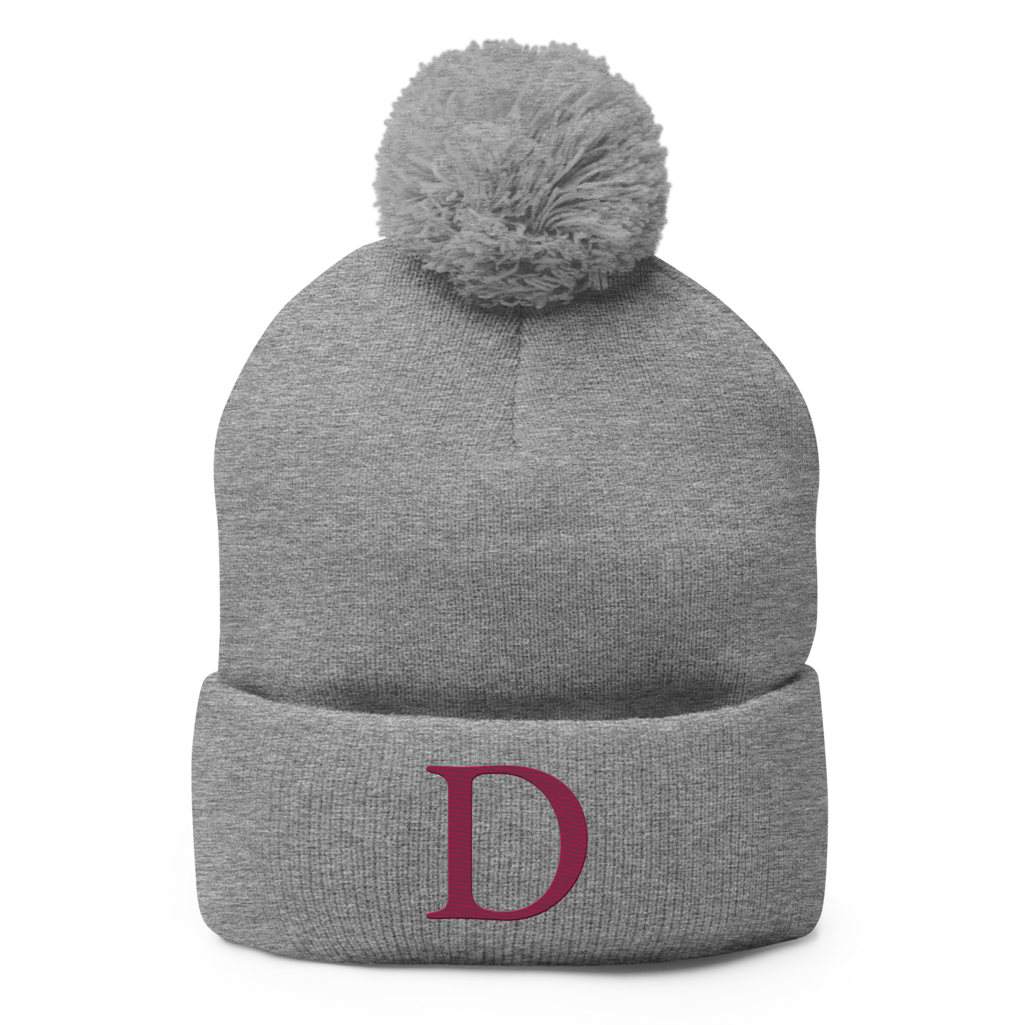 Detroit 'Old French D' Pom-Pom Beanie (Ruby Red)