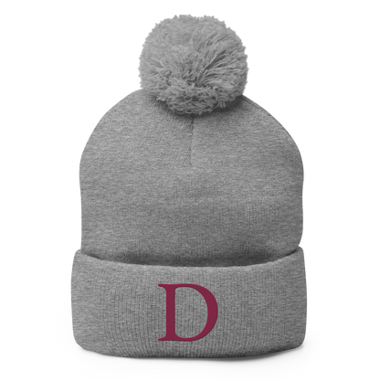 Detroit 'Old French D' Pom-Pom Beanie (Ruby Red)