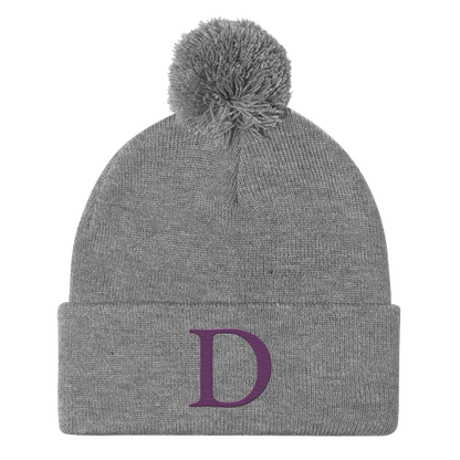 Detroit 'Old French D' Pom-Pom Beanie (Plum)