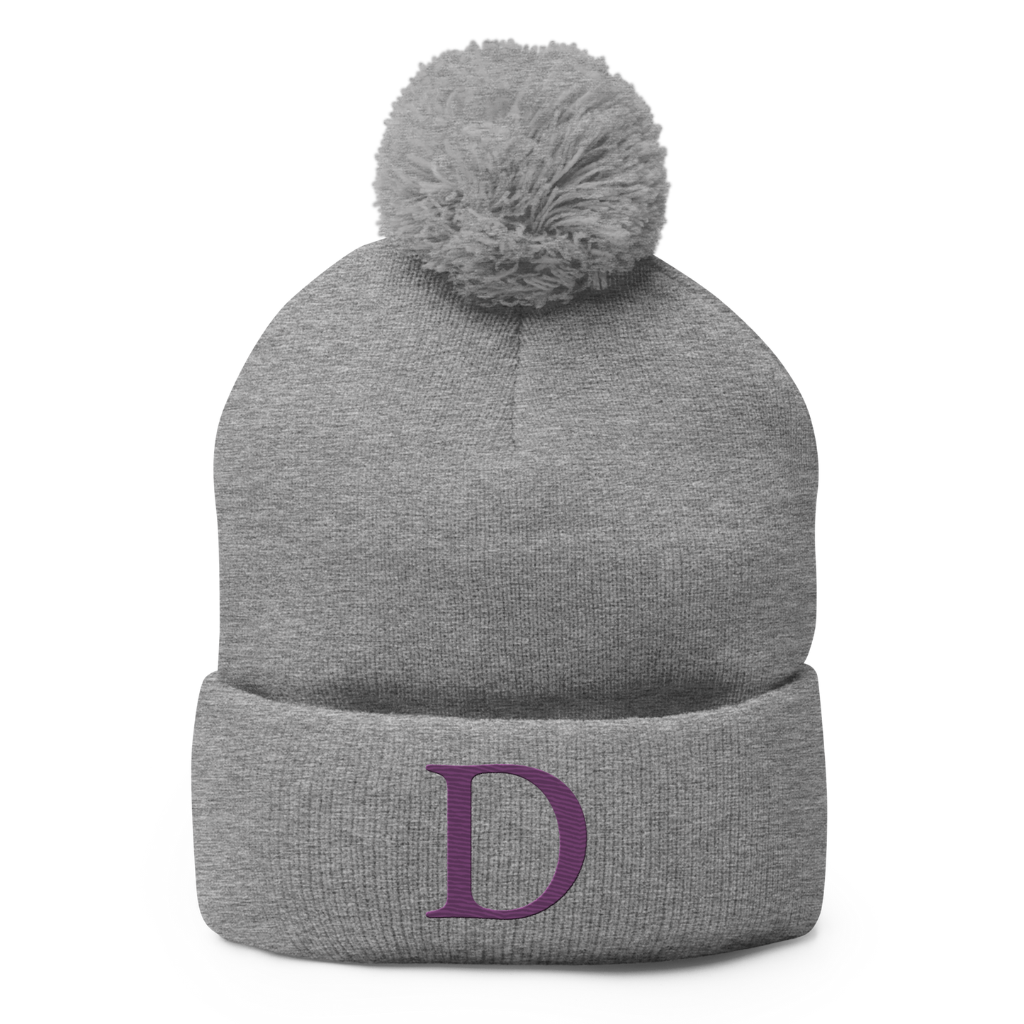 Detroit 'Old French D' Pom-Pom Beanie (Plum)