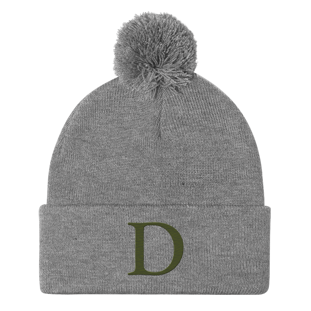 Detroit 'Old French D' Pom-Pom Beanie (Army Green)