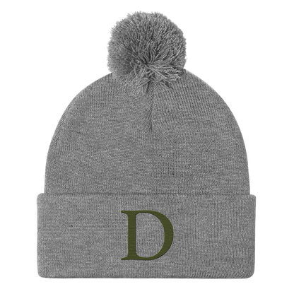 Detroit 'Old French D' Pom-Pom Beanie (Army Green)