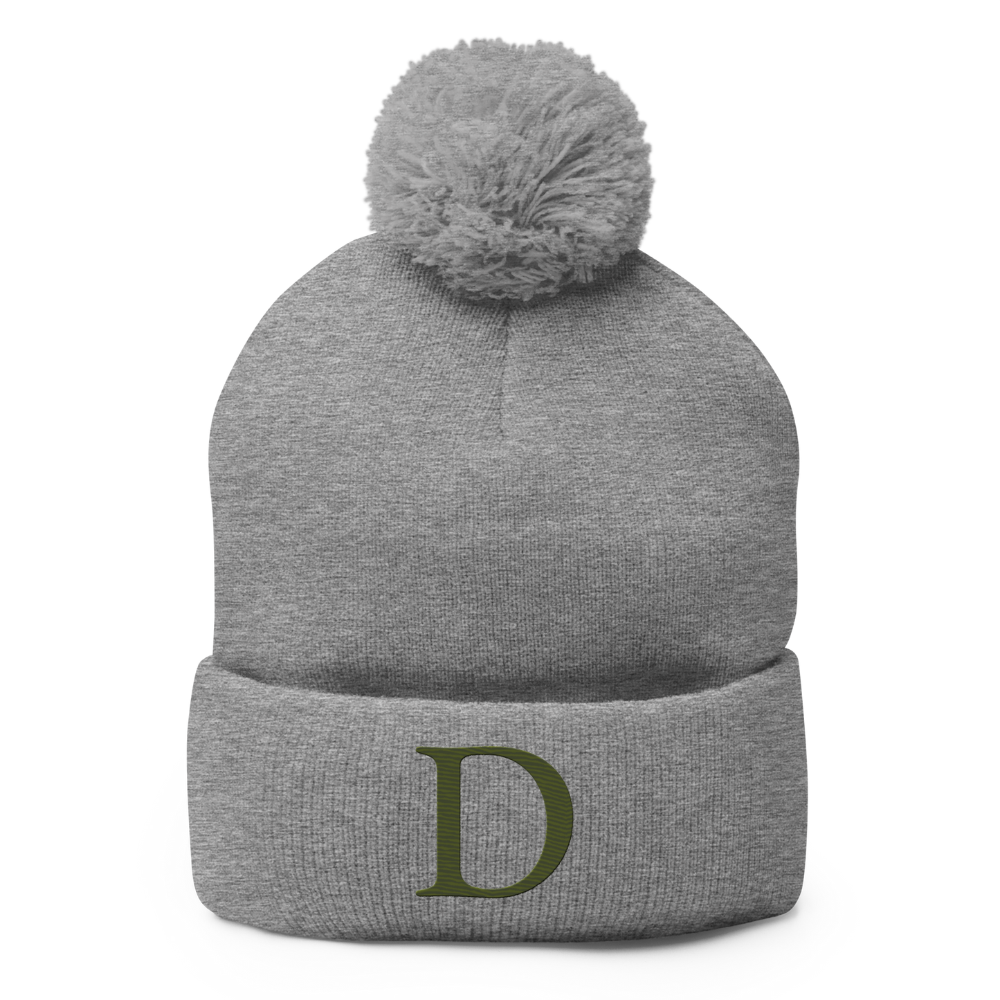 Detroit 'Old French D' Pom-Pom Beanie (Army Green)