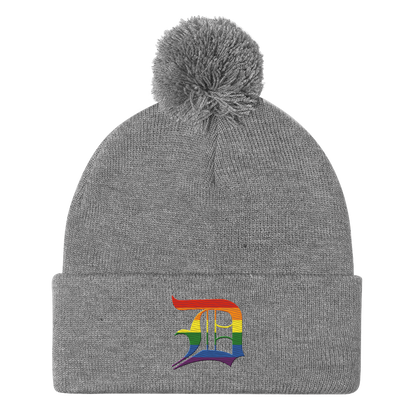 Detroit 'Old English D' Pom-Pom Beanie (Rainbow Pride Edition)