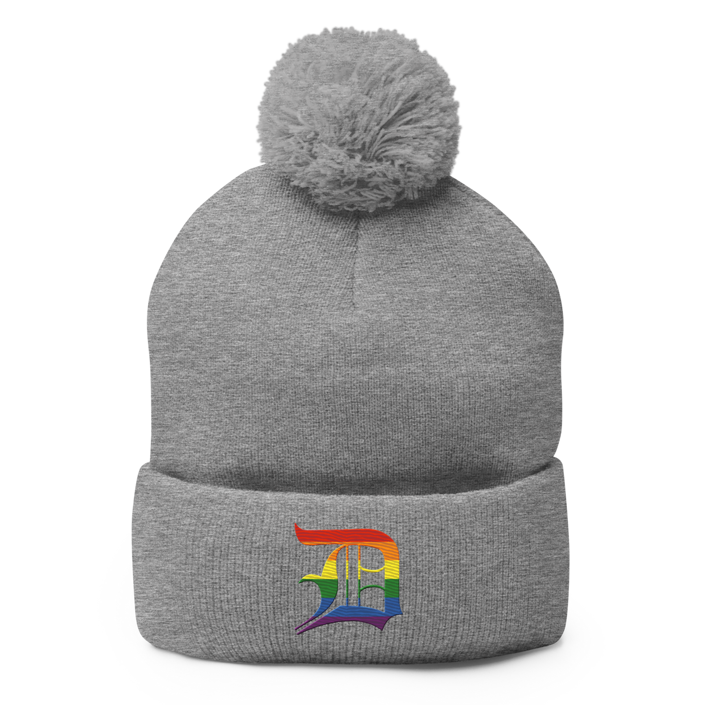 Detroit 'Old English D' Pom-Pom Beanie (Rainbow Pride Edition)