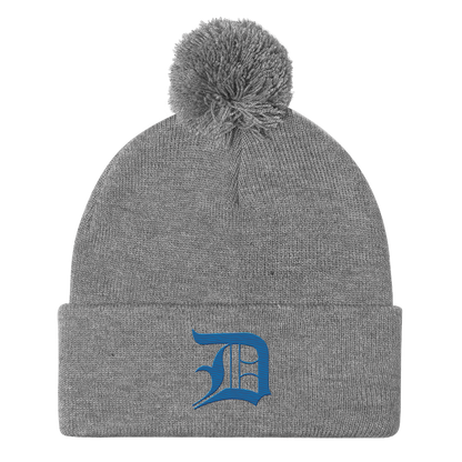 Detroit 'Old English D' Pom-Pom Beanie (Azure)