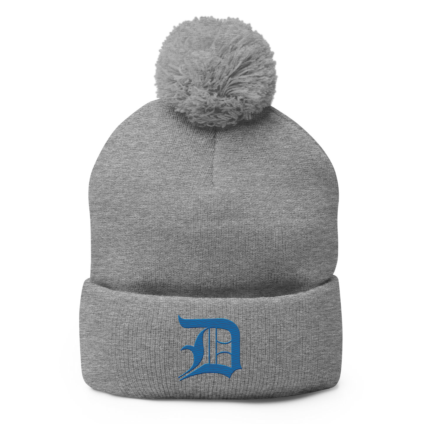 Detroit 'Old English D' Pom-Pom Beanie (Azure)