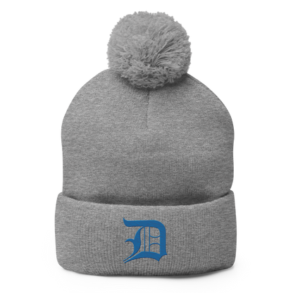 Detroit 'Old English D' Pom-Pom Beanie (Azure)