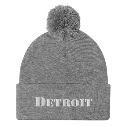 'Detroit' Pom-Pom Beanie (Army Font)