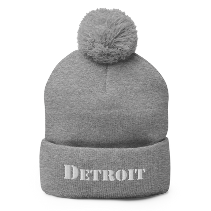 'Detroit' Pom-Pom Beanie (Army Font)