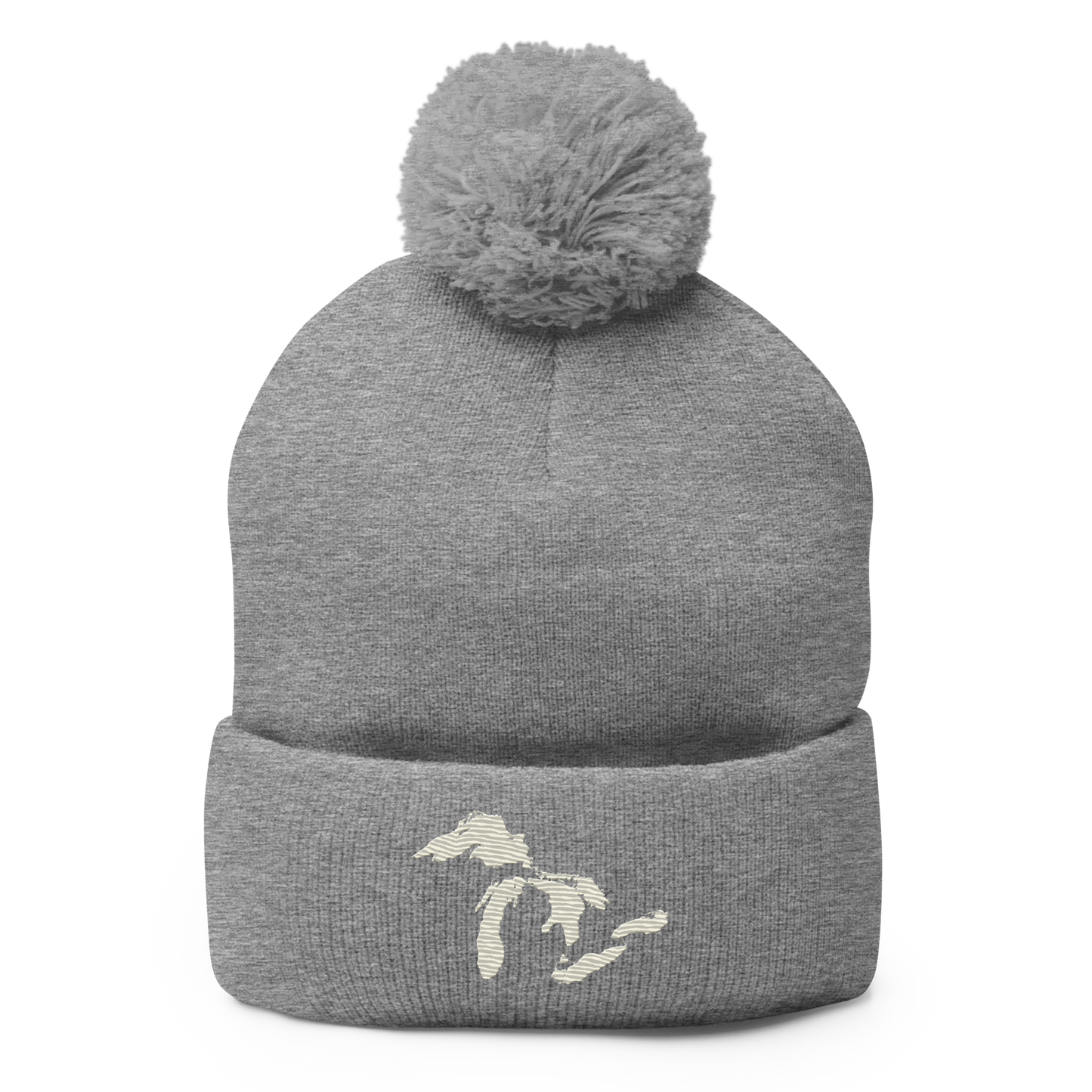 Great Lakes Pom-Pom Beanie (Ivory White)