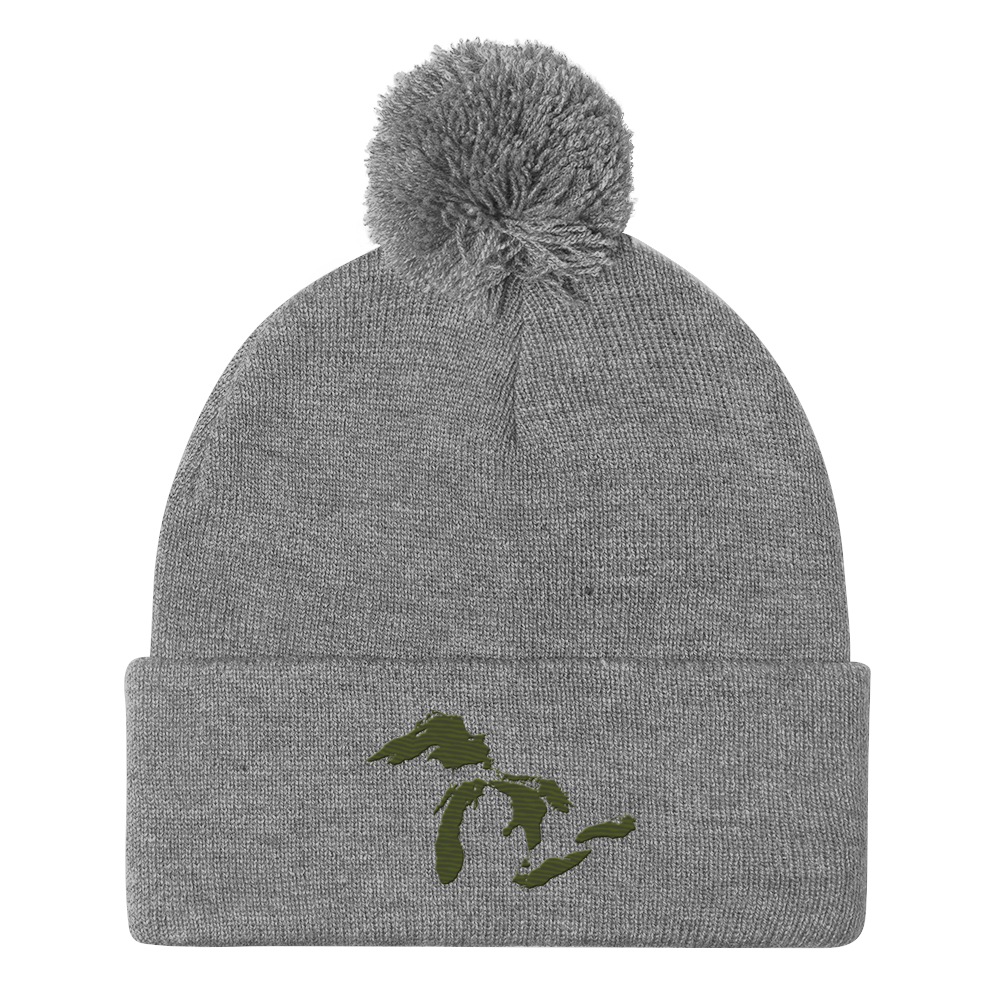 Great Lakes Pom-Pom Beanie (Army Green)