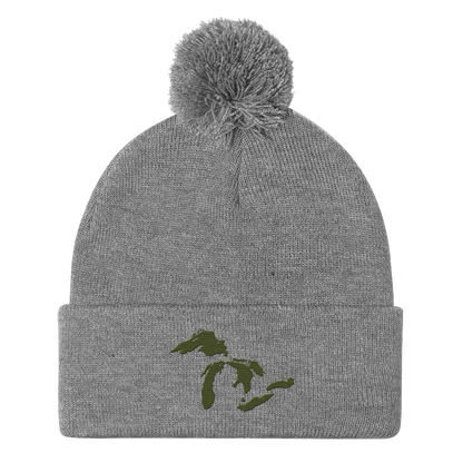 Great Lakes Pom-Pom Beanie (Army Green)