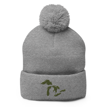 Great Lakes Pom-Pom Beanie (Army Green)