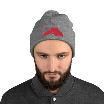 Lake Superior Pom-Pom Beanie | Lighthouse Red