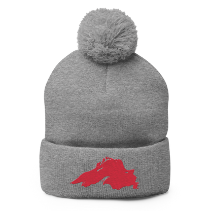 Lake Superior Pom-Pom Beanie | Lighthouse Red