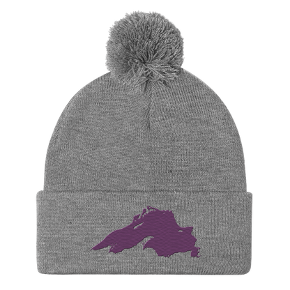 Lake Superior Pom-Pom Beanie | Plum