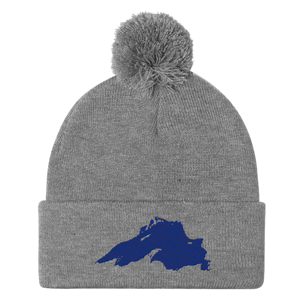 Lake Superior Pom-Pom Beanie | Bourbon Blue