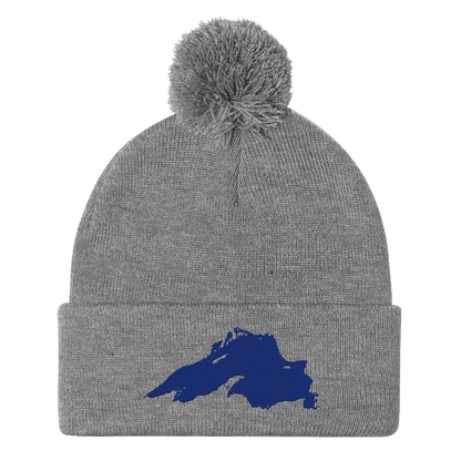 Lake Superior Pom-Pom Beanie | Bourbon Blue