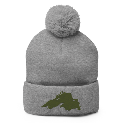 Lake Superior Pom-Pom Beanie | Army Green