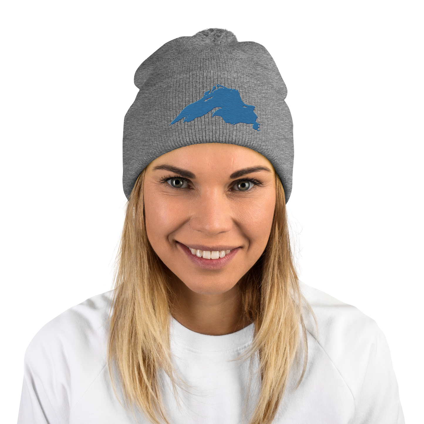 Lake Superior Pom-Pom Beanie | Superior Blue