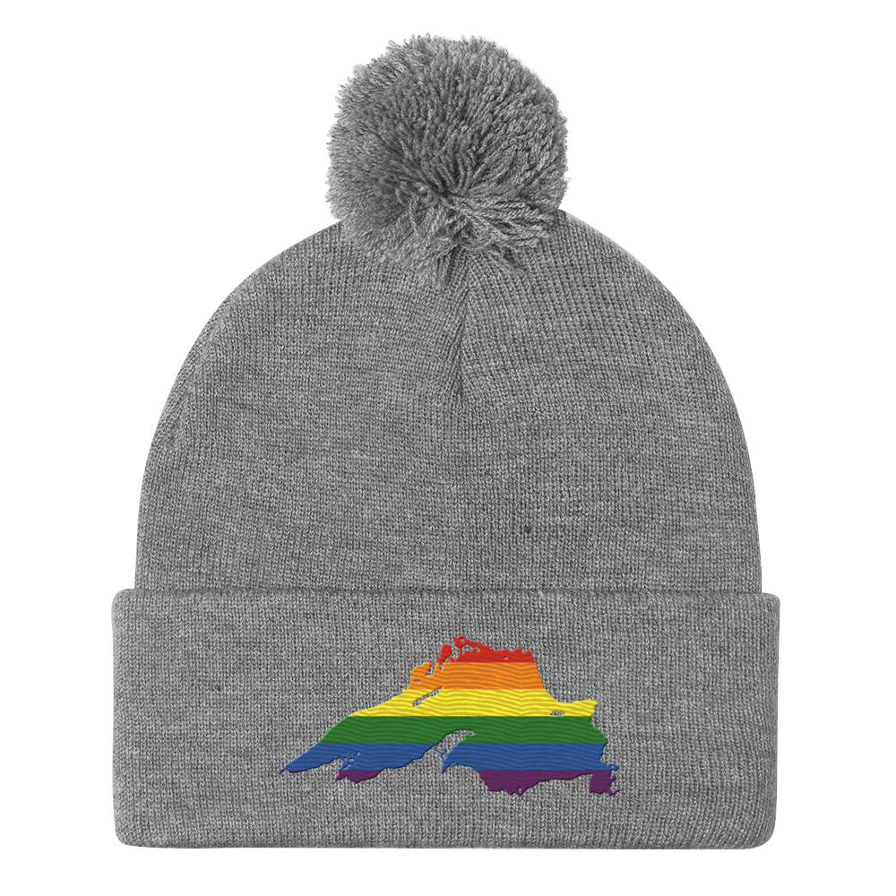 Lake Superior Pom-Pom Beanie | Rainbow Pride Edition