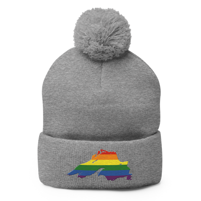 Lake Superior Pom-Pom Beanie | Rainbow Pride Edition