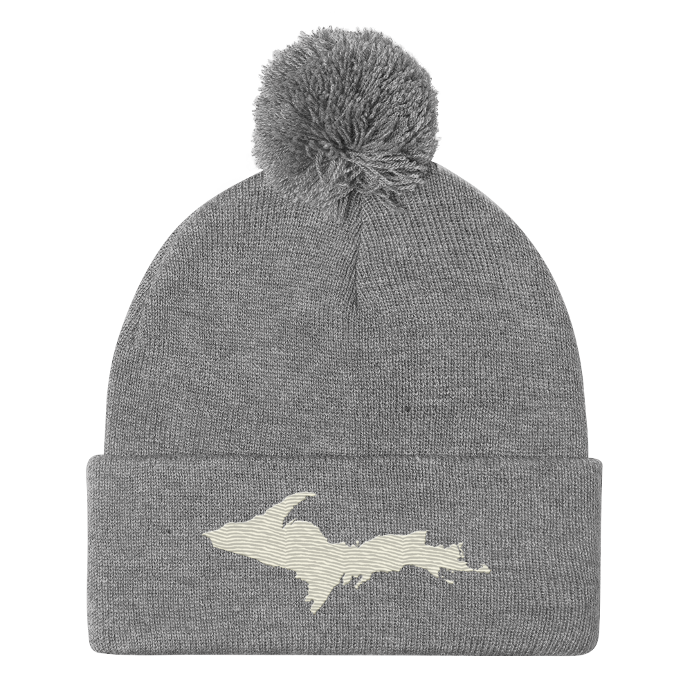 Upper Peninsula Pom-Pom Beanie | Ivory White