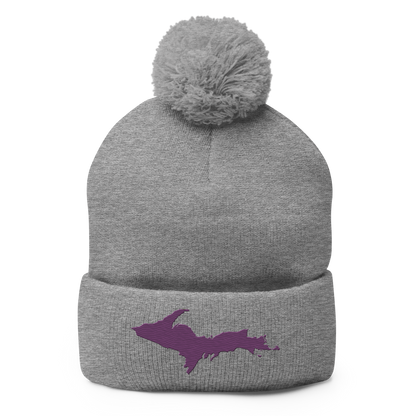 Upper Peninsula Pom-Pom Beanie | Plum