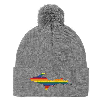 Upper Peninsula Pom-Pom Beanie | Rainbow Pride Edition