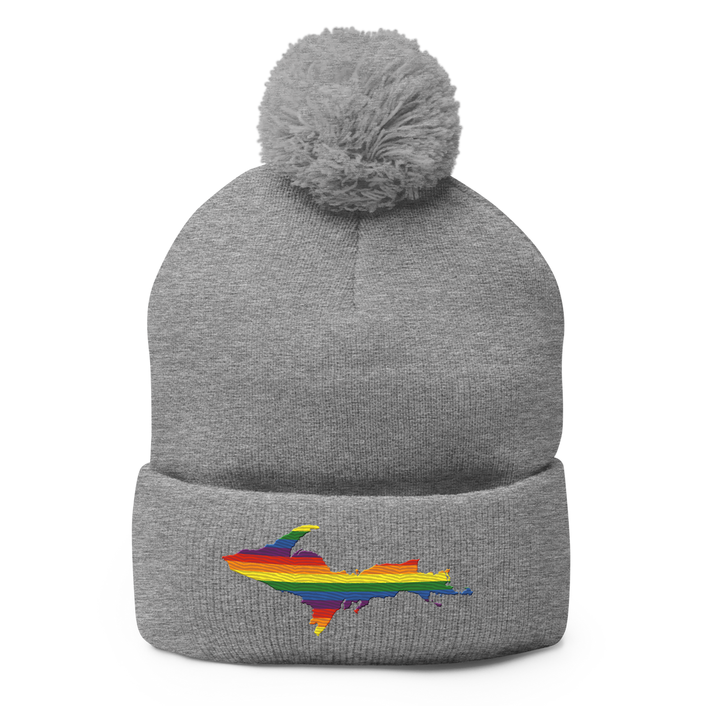 Upper Peninsula Pom-Pom Beanie | Rainbow Pride Edition