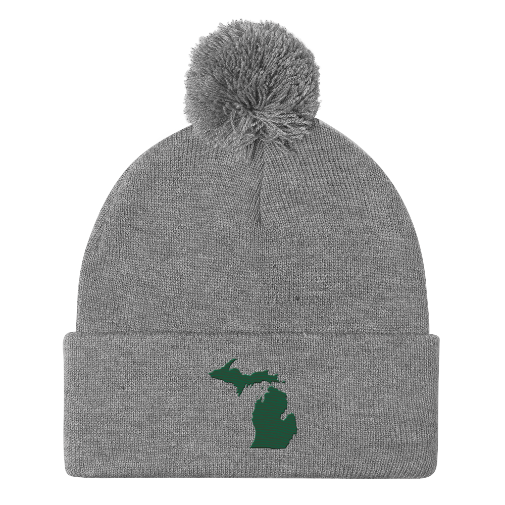 Michigan Pom-Pom Beanie | Superior Green Outline