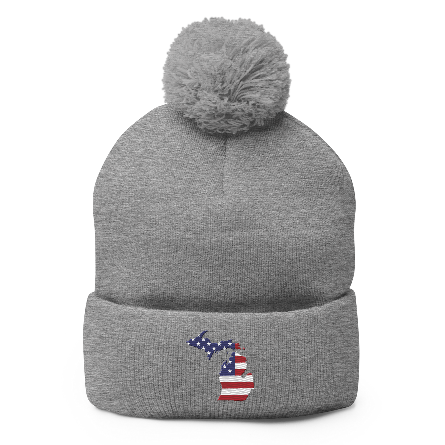 Michigan Pom-Pom Beanie | Patriotic Outline