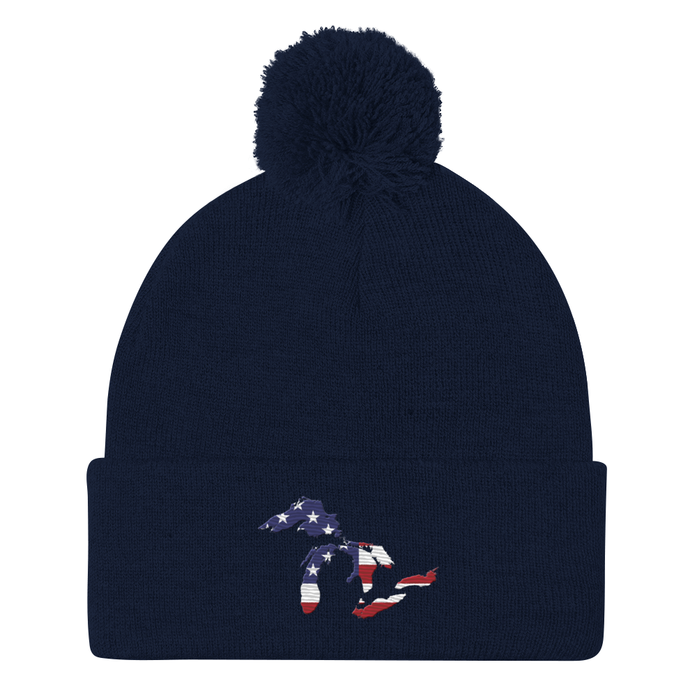 Great Lakes Pom-Pom Beanie (Patriotic Edition)