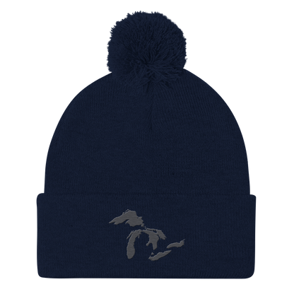 Great Lakes Pom-Pom Beanie (Iron Ore Grey)