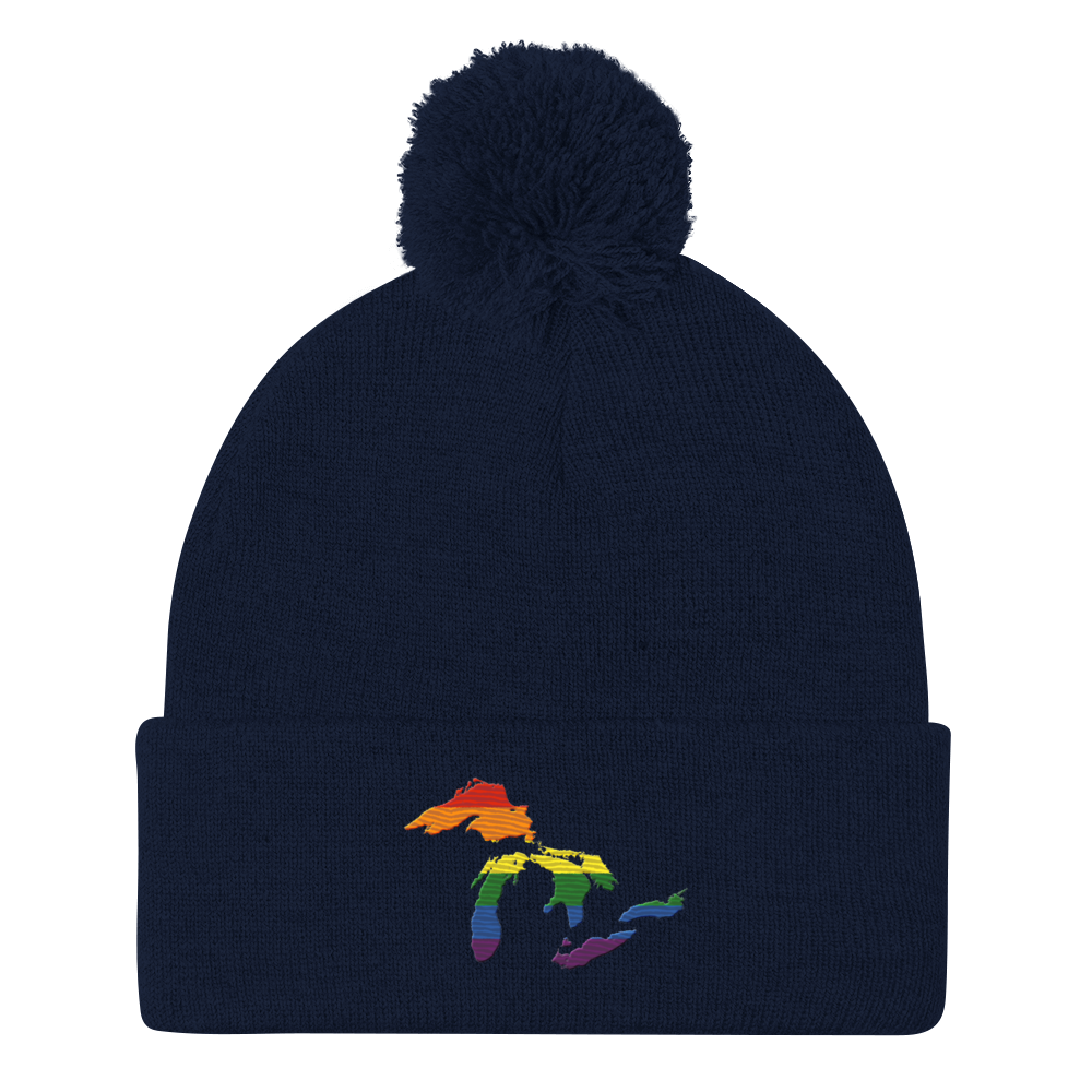 Great Lakes Pom-Pom Beanie (Rainbow Pride Edition)