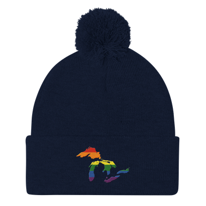 Great Lakes Pom-Pom Beanie (Rainbow Pride Edition)