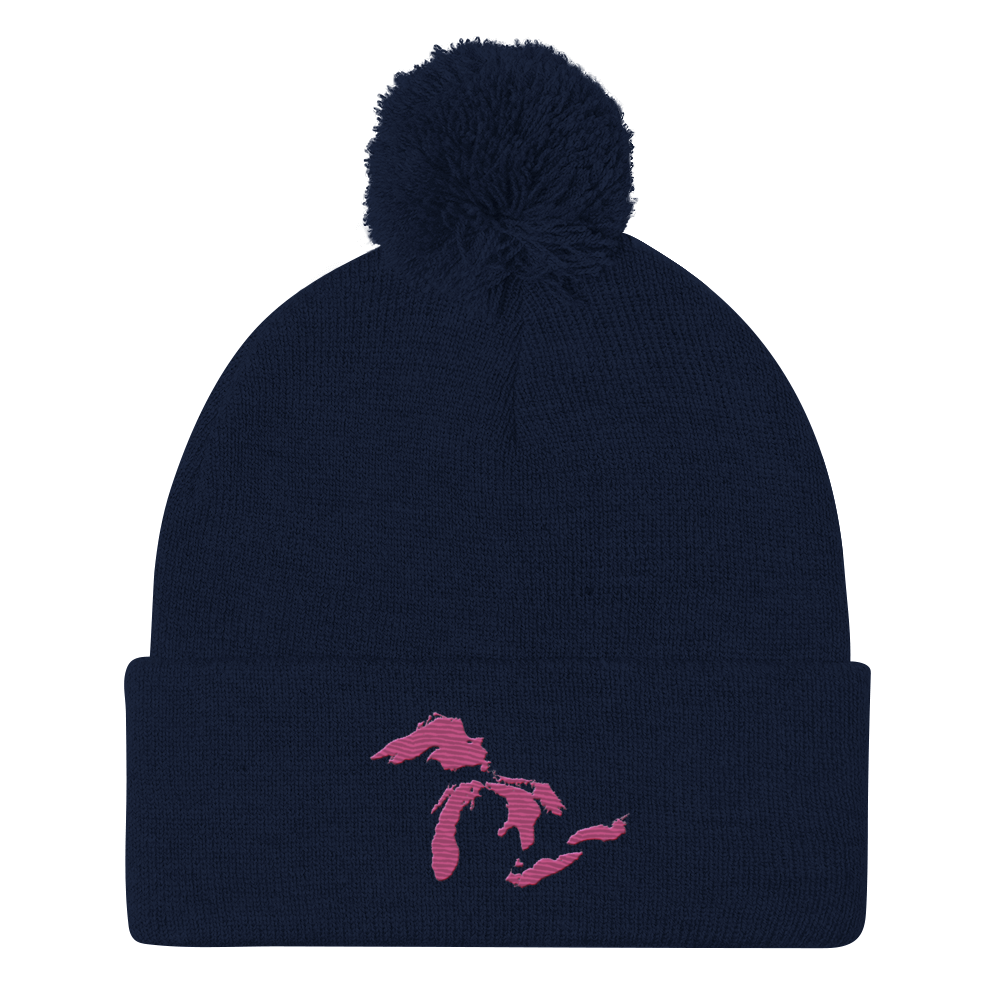 Great Lakes Pom-Pom Beanie (Apple Blossom Pink)